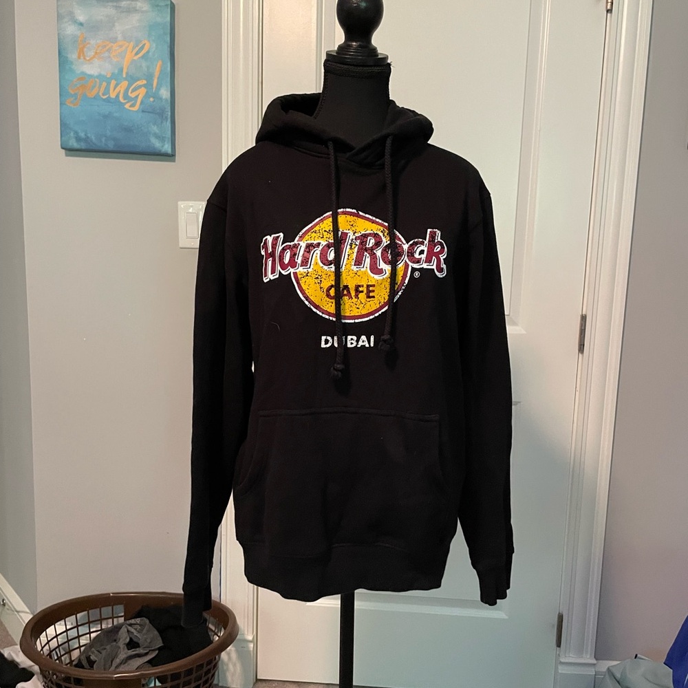 Hard Rock Cafe Black Hoodie with Vibrant Logo